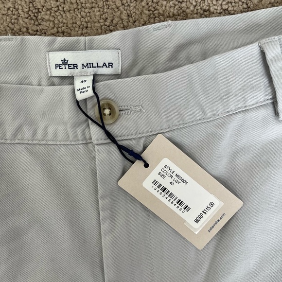 Peter Millar Men’s Pilot Twill Shorts -Light Grey Size 40 New - Picture 6 of 6